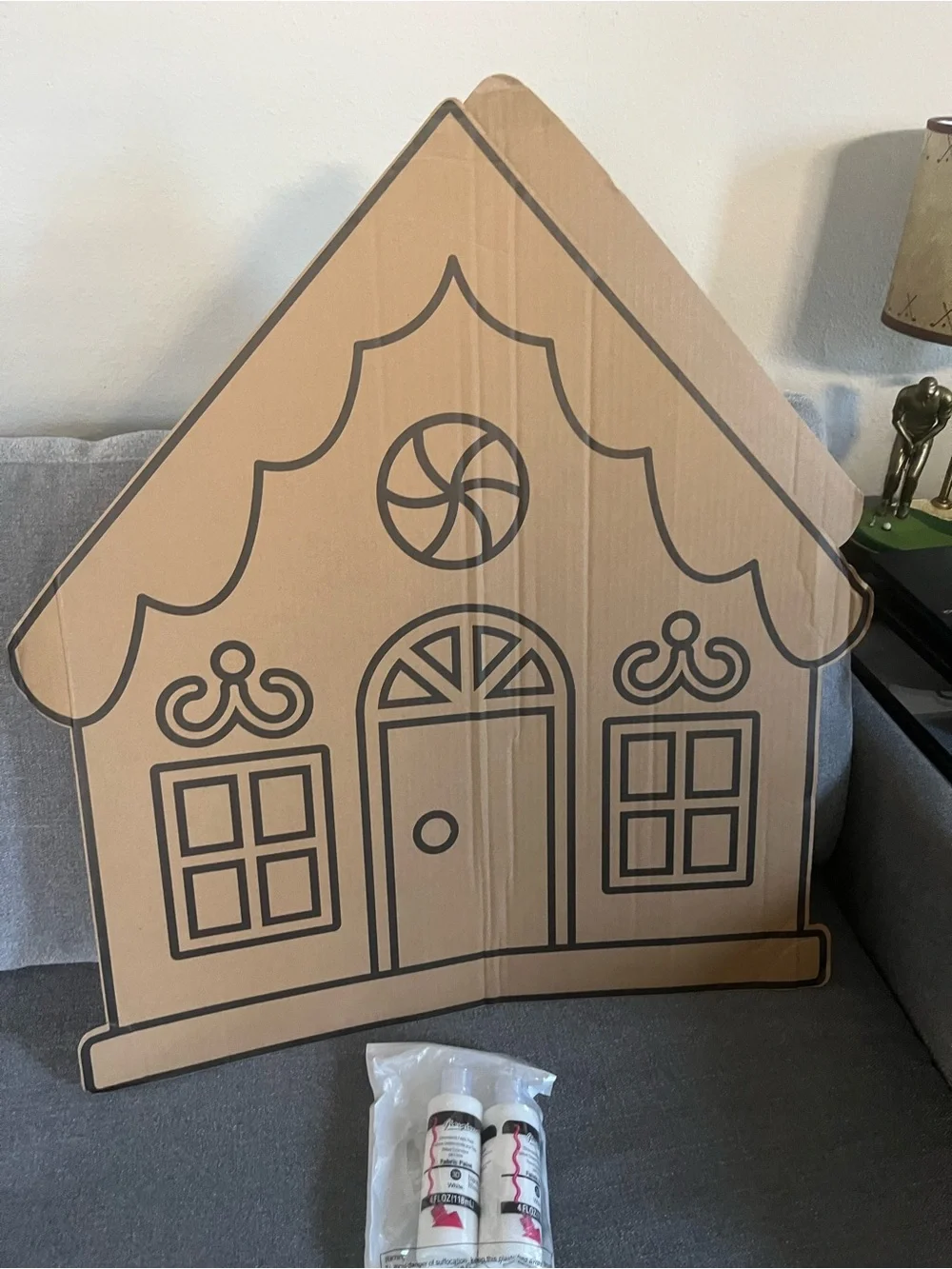 Holiday Cardboard Gingerbread House Kit – Brown